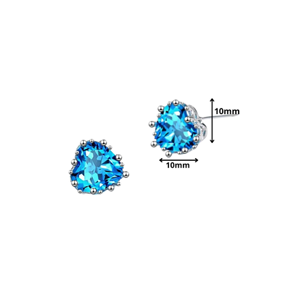 Crystal Blue Stud Earrings