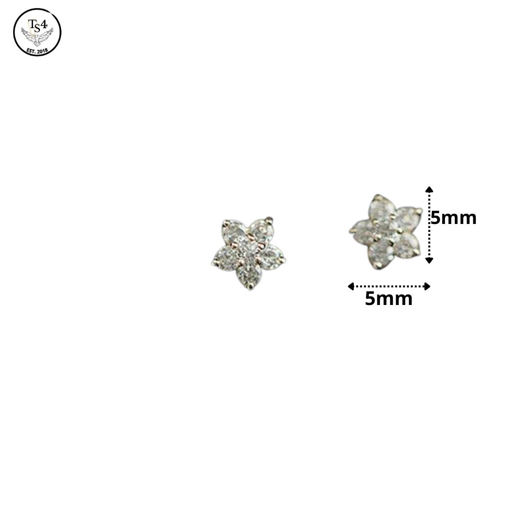 Flower Stud Earrings Silver