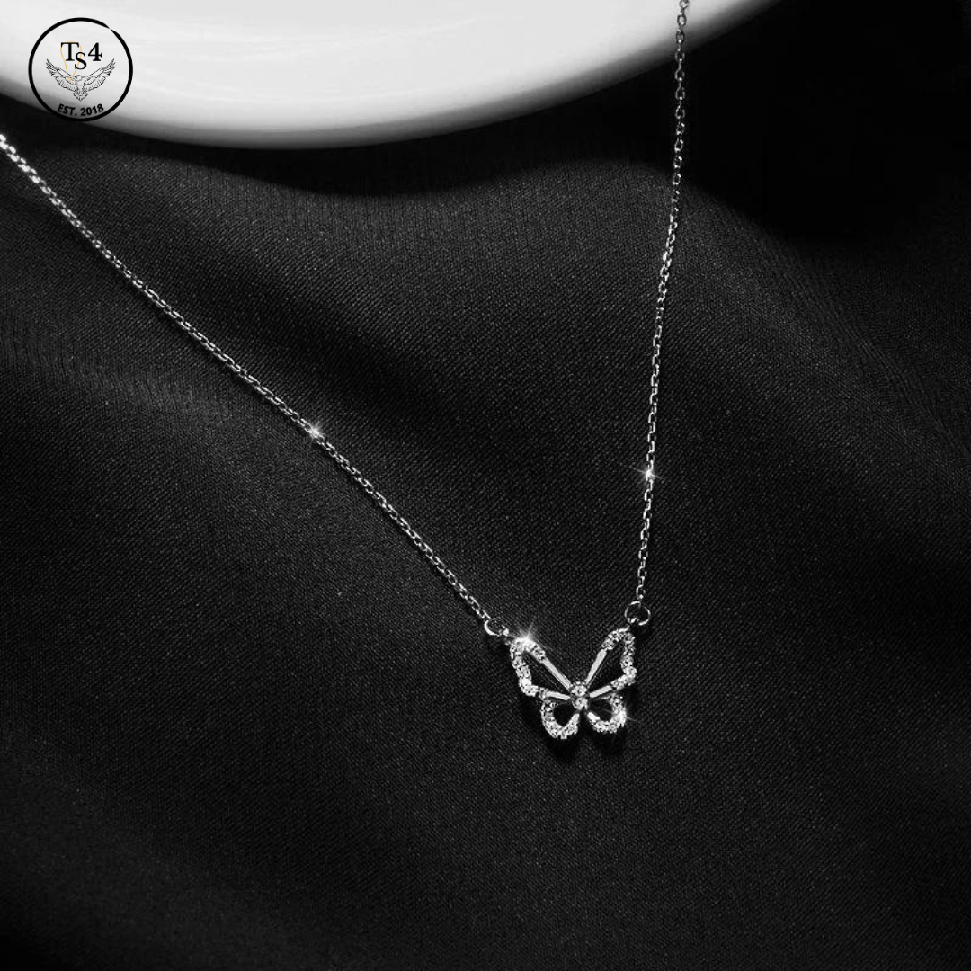 Butterfly Necklace Silver