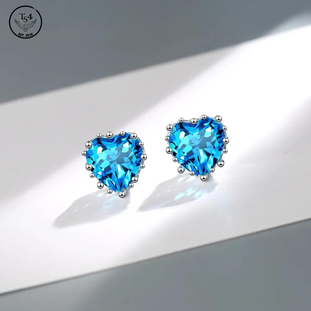 Crystal Blue Stud Earrings