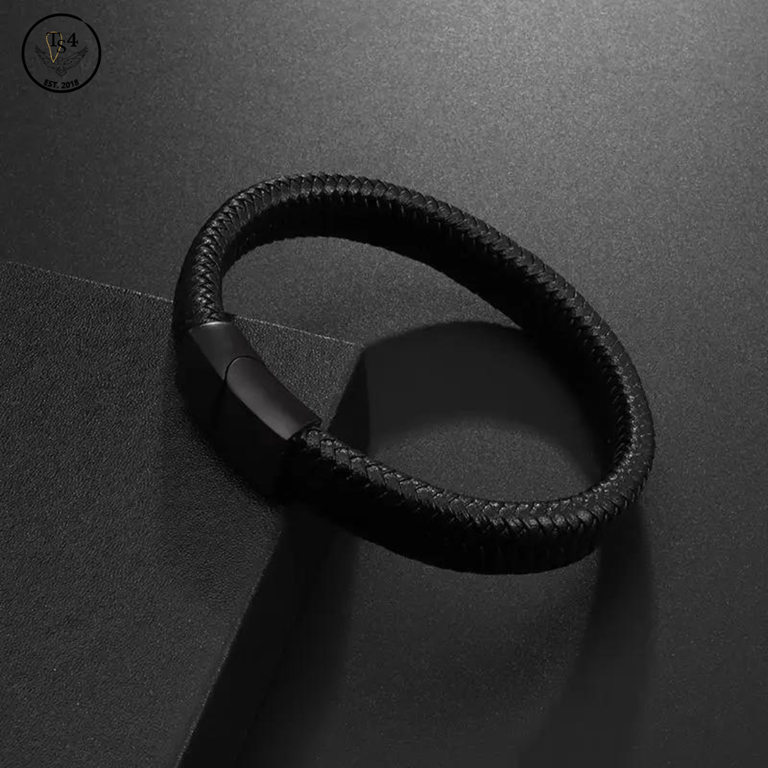 Classic Black Leather Bracelet