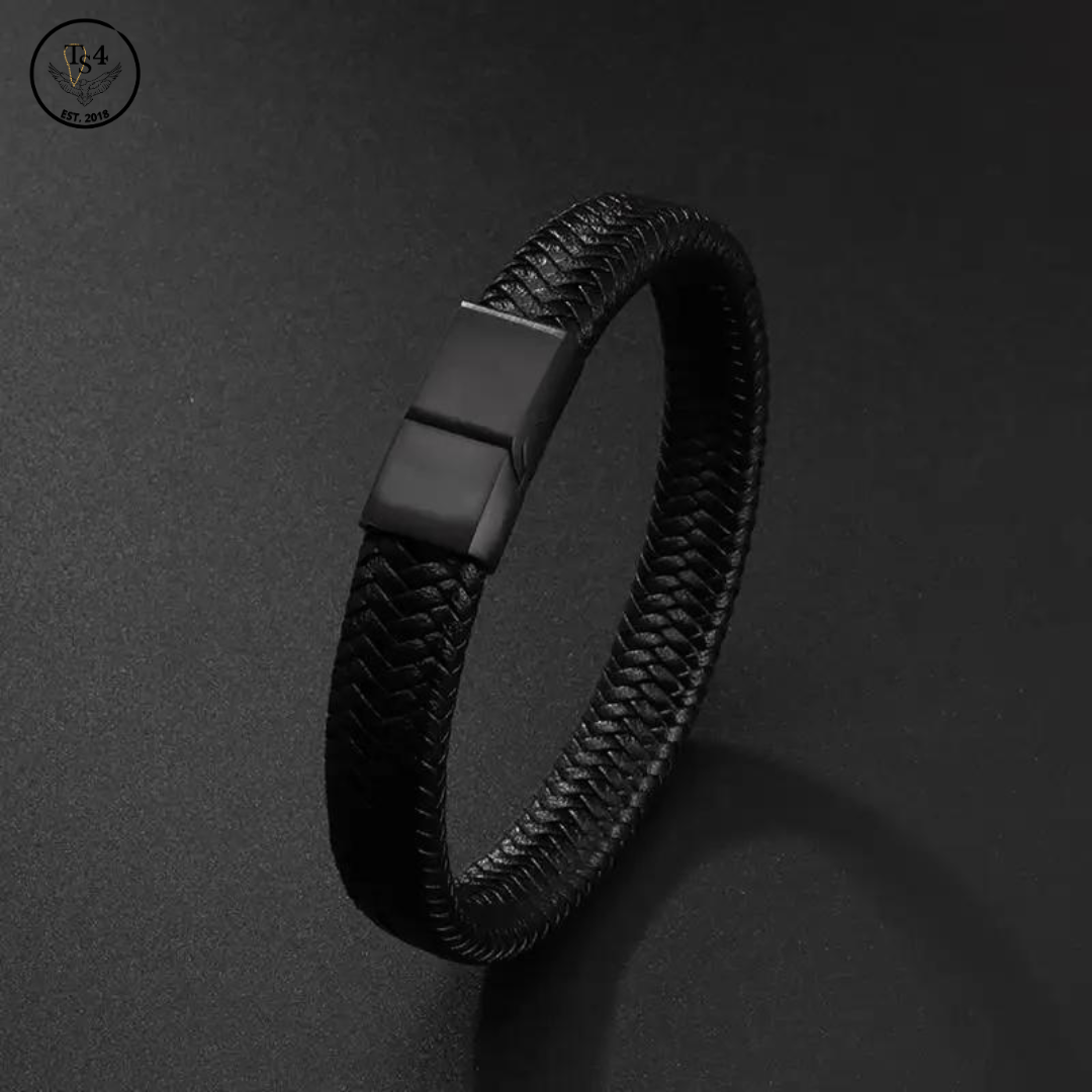 Classic Black Leather Bracelet