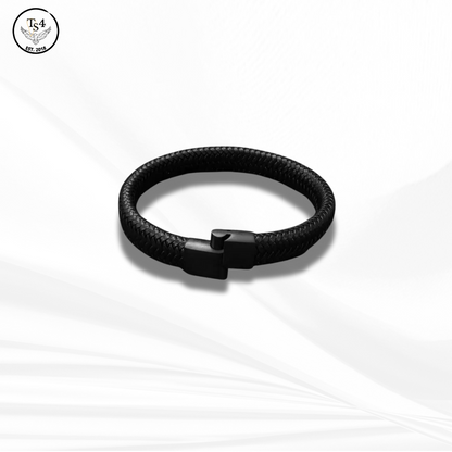 Classic Black Leather Bracelet