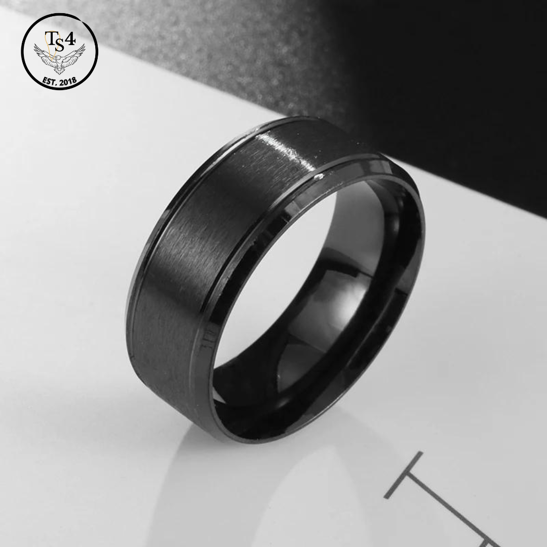 Matte Black Ring for men