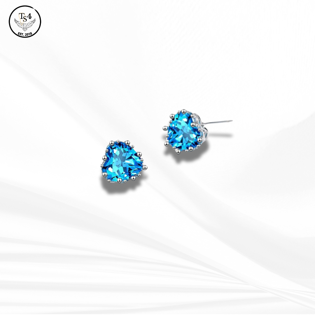 Crystal Blue Stud Earrings