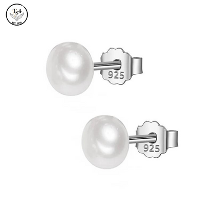 Pearl Stud Earrings White