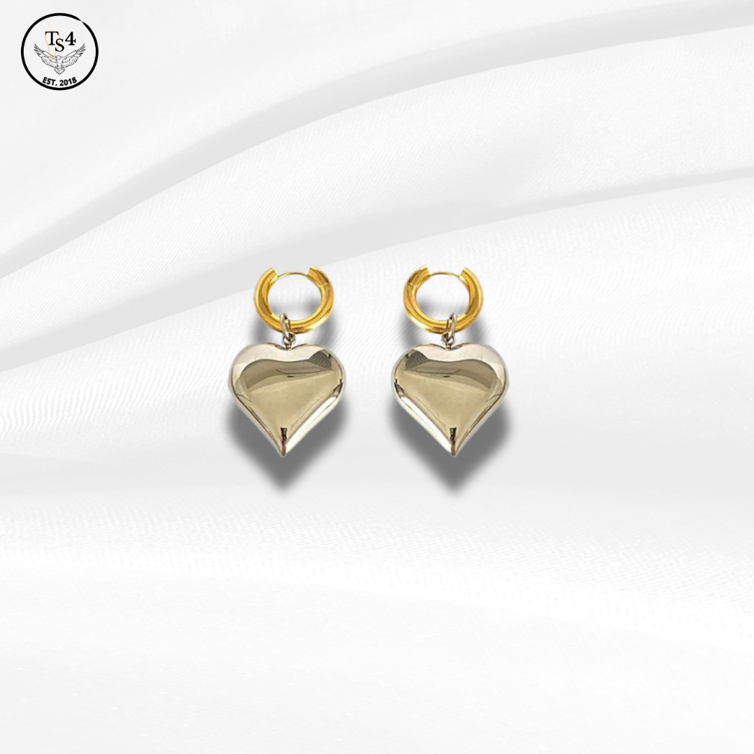 Heart Drop Earrings One Size