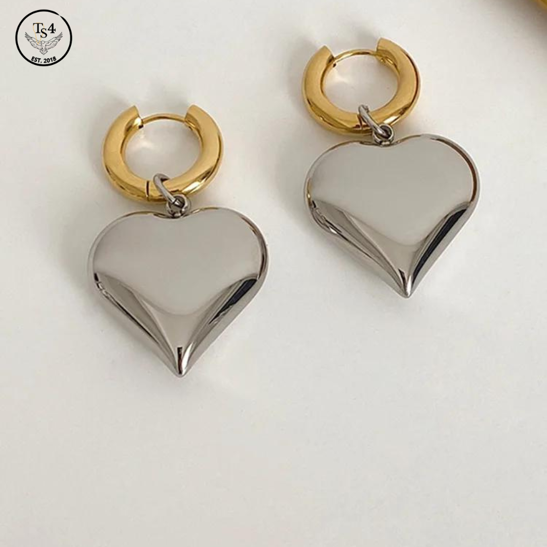 Heart Drop Earrings One Size