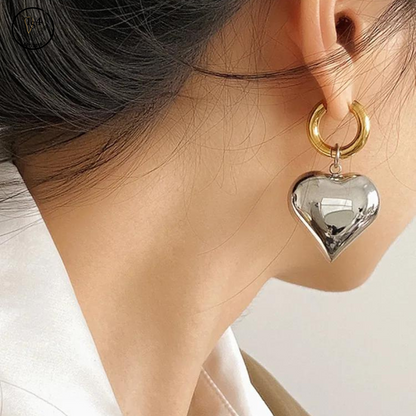 Heart Drop Earrings One Size